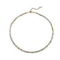 Edelstein Schmuck Halskette, Naturstein, mit Messing, mit Verlängerungskettchen von 8CM, handgemacht, für Frau, farbenfroh, Länge:ca. 38 cm, verkauft von PC
