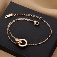Titanium Steel Bracelet & Bangle with 5cm extender chain fashion jewelry & for woman & with rhinestone nickel lead & cadmium free Length Approx 16 cm Sold By PC