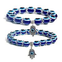 Tibetan Style Bracelet, with Acrylic, Evil Eye Hamsa, plated, Unisex & different styles for choice & with rhinestone, Length:Approx 6.2-8.3 Inch, Sold By PC