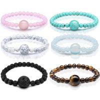 pierre gemme bracelet, différents matériaux pour le choix & unisexe, 6mm, 14mm, Longueur:Environ 7 pouce, Vendu par PC