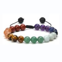 Gemstone Bracelet, with Polyester Cord, different materials for choice & Unisex, 8mm, Length Approx 6-11 Inch, Sold By PC