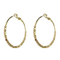 alliage de zinc boucle d'oreille cercle, Placage, bijoux de mode & pour femme, plus de couleurs à choisir, 40mm, Vendu par paire