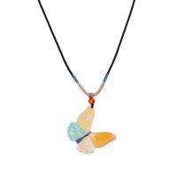 Acrylic Necklace, with Wax Cord, Butterfly, handmade, Adjustable & fashion jewelry & for woman, more colors for choice, Length:Approx 64.6 cm, Sold By PC