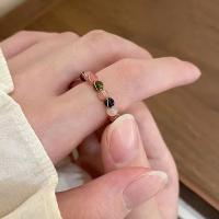 Crystal finger ring, Kristall, mode smycken & för kvinna, flerfärgad, 17mm, Säljs av PC