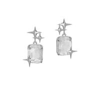 Zinc Alloy Stud Earring silver color plated fashion jewelry & for woman & with rhinestone nickel lead & cadmium free Sold By Pair