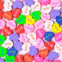 Polymer Ton Perlen , Herz, DIY, gemischte Farben, 10mm, ca. 1000PCs/Tasche, verkauft von Tasche
