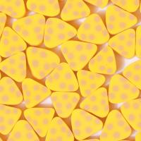 Polymer Clay Beads, Triangle, DIY, yellow, 10mm, Approx 1000PCs/Bag, Sold By Bag