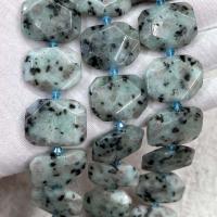 Blå Spot Stone Beads, Blå Speckle Stone, du kan DIY & facetteret, blandede farver, 18x23mm, Solgt Per Ca. 38 cm Strand