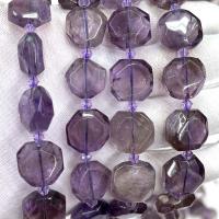 Natural Amethyst Beads, DIY & faceted, purple, 15x16mm, Sold Per Approx 38 cm Strand