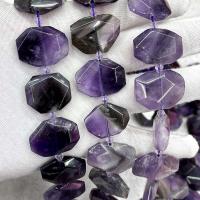 Natürliche Amethyst Perlen, Vieleck, DIY & facettierte, violett, 18x23mm, verkauft per ca. 38 cm Strang
