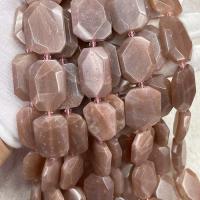 Perles bijoux en pierres gemmes, pierre du soleil, polygone, DIY & facettes, couleurs mélangées, 23x30mm, Vendu par Environ 38 cm brin