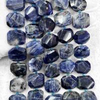 Natural Sodalite Beads, Polygon, DIY & faceted, blue, 18x23mm, Sold Per Approx 38 cm Strand
