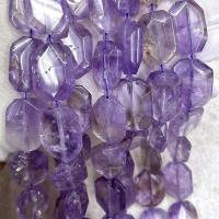 Natürliche Amethyst Perlen, Vieleck, DIY & facettierte, violett, 23x30mm, verkauft per ca. 38 cm Strang