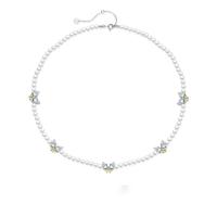 Cubic Zircon Micro Pave 925 Sterling Silver Necklace, with Shell Pearl, with 1.97inch extender chain, fashion jewelry & micro pave cubic zirconia & for woman, nickel, lead & cadmium free, Length:Approx 15.74 Inch, Sold By PC