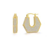Cubic Zirconia Micro Pave Brass Earring, fashion jewelry & micro pave cubic zirconia & for woman, nickel, lead & cadmium free, 20x5x21mm, Sold By Pair