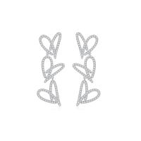 Cubic Zirconia micro pavimenta Sterling Silver Earring, 925 sterline d'argento, gioielli di moda & Micro spianare cubic zirconia & per la donna, assenza di nichel,piombo&cadmio, 15x55mm, Venduto da coppia