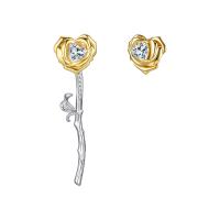 Cubic Zirconia Micro Pave Sterling Silver Earring 925 Sterling Silver Rose fashion jewelry & micro pave cubic zirconia & for woman nickel lead & cadmium free Sold By Pair