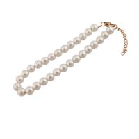 Fashion Bracelet & Bangle Jewelry, Plastic Pearl, with 304 Stainless Steel, fashion jewelry & for woman, 6x6mm, Length:Approx 8.54 Inch, Sold By PC