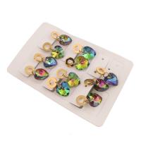 Stainless Steel Stud Earrings 304 Stainless Steel with Glass fashion jewelry & for woman Sold By Lot
