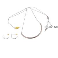 Fashion Stainless Steel Jewelry Sets, earring & necklace, 304 Stainless Steel, 2 pieces & fashion jewelry & for woman, Length:Approx 17.91 Inch, Sold By Set