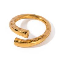 Stainless Steel Finger Ring, 304 Stainless Steel, 18K gold plated, fashion jewelry & for woman, golden, Sold By PC