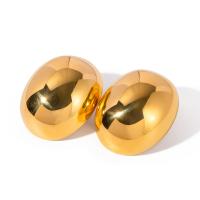 Stainless Steel Stud Earrings 304 Stainless Steel 18K gold plated fashion jewelry & for woman golden Sold By Pair