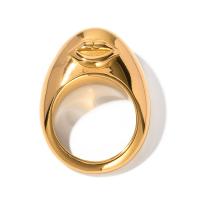 Rustfrit stål fingre Ringe, 304 rustfrit stål, 18K forgyldt, mode smykker & forskellig størrelse for valg & for kvinde, gylden, Solgt af PC
