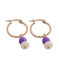 Edelstahl Tropfen Ohrring, 304 Edelstahl, mit Kunststoff Perlen, Modeschmuck & für Frau, 33x18x7mm, verkauft von Paar