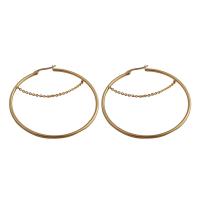 Acier inoxydable Levier Retour Earring, Acier inoxydable 304, bijoux de mode & pour femme, doré, 56x56x2mm, Vendu par paire