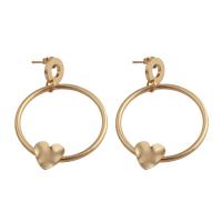 Stainless Steel Drop Earring, 304 Stainless Steel, Heart, fashion jewelry & for woman, golden, 48x34x4mm, Sold By Pair