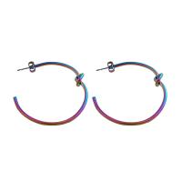 Stainless Steel Stud Earrings, 304 Stainless Steel, fashion jewelry & for woman, multi-colored, 42x42x6mm, Sold By Pair