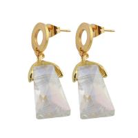 Edelstahl Tropfen Ohrring, 304 Edelstahl, mit Glas, Modeschmuck & für Frau, 40x11x6mm, verkauft von Paar