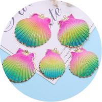 Shell Pendants with Brass gold color plated dyed & DIY gradient color Length about 29-42mm Hight about 35-44mm Sold By Bag