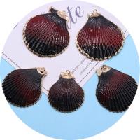 Shell Pendants with Brass gold color plated dyed & DIY Length about 28-42mm Hight about 33-46mm Sold By Bag