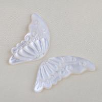 Natürliche weiße Muschel Anhänger, Schmetterling, DIY, weiß, 32.10x16x2.30mm, 2PCs/Paar, verkauft von Paar