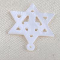 Natural White Shell Pendants, Hexagram, DIY, white, 25.10x24.40x1.50mm, Sold By PC