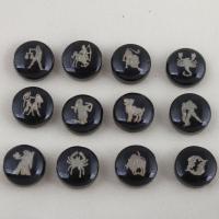 Black Shell Beads, Round, DIY, black, 11.70x5.40mm, 12PCs/Set, Sold By Set