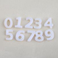 天然白いシェル・ビーズ, 白い貝, 数字マーク, DIY & ノンホール, ホワイト, 9.70x7.30x2.20mm, 10セット/セット, 売り手 セット