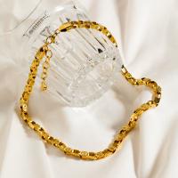 Edelstahl Schmuck Halskette, 304 Edelstahl, mit Verlängerungskettchen von 6.4cm, plattiert, Modeschmuck & für Frau, Goldfarbe, frei von Nickel, Blei & Kadmium, Länge:ca. 43.3 Millimeter, verkauft von PC