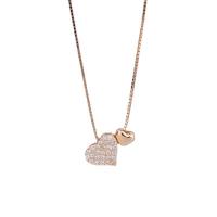 Cubic Zircon Micro Pave 925 Sterling Silver Necklace with 5CM extender chain Heart plated micro pave cubic zirconia & for woman Length Approx 45 cm Sold By PC