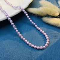 925 Sterling Silver Necklaces, with Shell Pearl, Round, fashion jewelry, purple, nickel, lead & cadmium free, Sold By PC