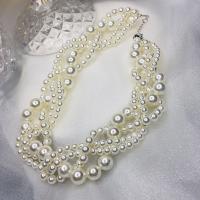 925 Sterling Silver Necklaces, with Shell Pearl, with 5cm extender chain, fashion jewelry & for woman, nickel, lead & cadmium free, Length:Approx 37 cm, Sold By PC