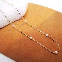 925 Sterling Silver Necklaces with Plastic Pearl fashion jewelry & for woman nickel lead & cadmium free Sold By PC
