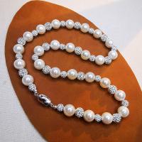Серебряное ожерелье, 925 пробы, с Shell Pearl, ювелирные изделия моды & Мужская, Много цветов для выбора, не содержит никель, свинец, 45cm, продается PC
