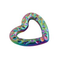 Stainless Steel Heart Pendants 304 Stainless Steel Vacuum Ion Plating DIY & hollow multi-colored Approx 10mm Sold By PC