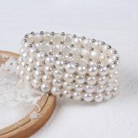Bracelet en perles de culture d'eau douce, perle d'eau douce cultivée, bijoux de mode & pour femme, plus de couleurs à choisir, 7-8mm, Longueur:Environ 17 cm, Vendu par PC
