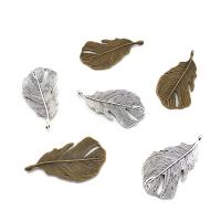Tibetan Style Feather Pendants, plated, DIY, more colors for choice, nickel, lead & cadmium free, 50x22mm, 50PCs/Bag, Sold By Bag