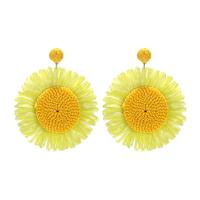 Earring Jewelry, Rafidah Grass, Sunflower, handmade, fashion jewelry & for woman, more colors for choice, nickel, lead & cadmium free, 105x85mm, Sold By Pair