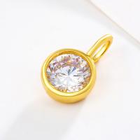 Zinc Alloy Pendants 24K gold plated fashion jewelry & without cord & micro pave cubic zirconia & for woman golden nickel lead & cadmium free Sold By PC