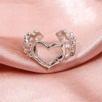 Zinc Alloy Finger Ring silver color plated fashion jewelry & for woman & hollow nickel lead & cadmium free Sold By PC